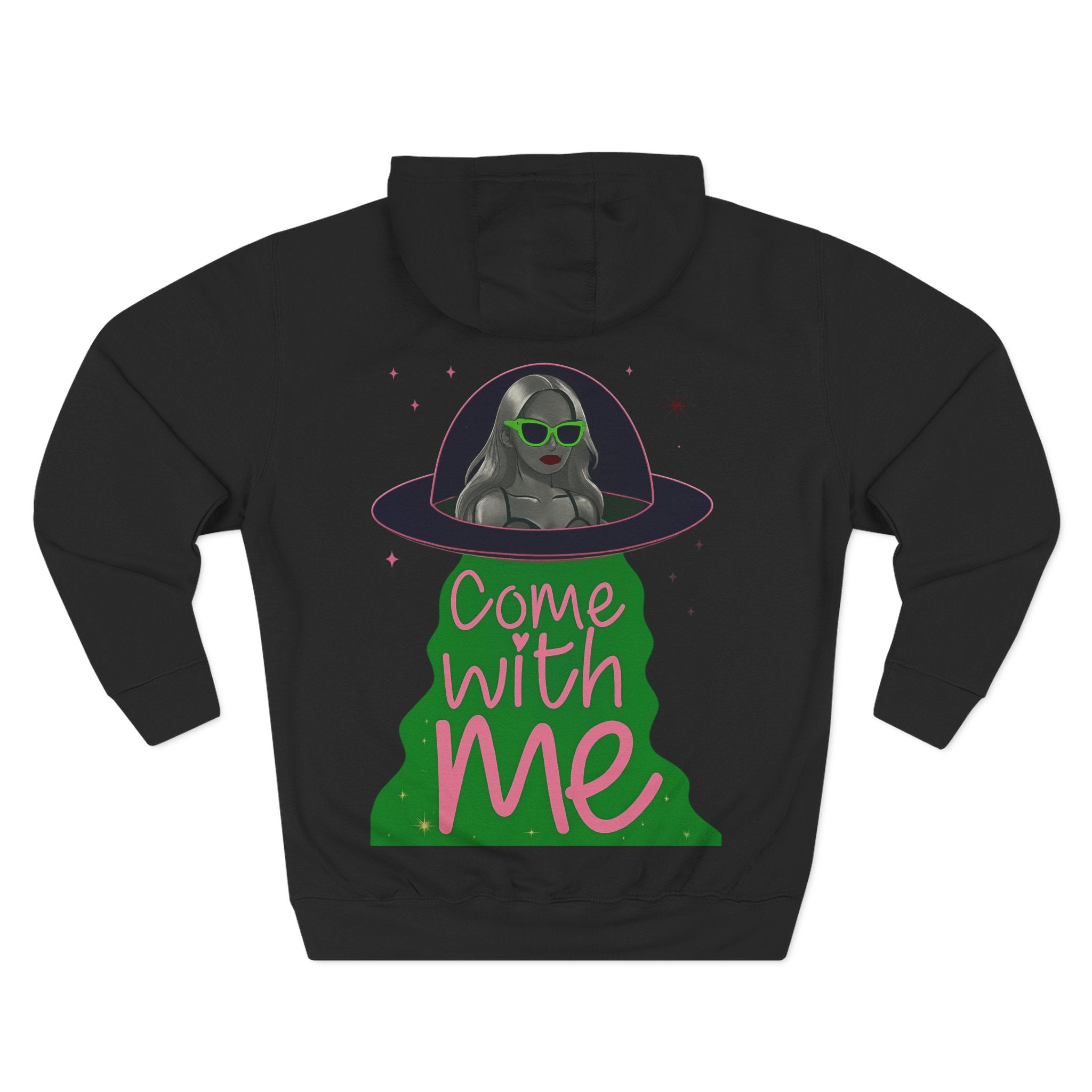 Back view of the COMIGO CLOTHING CO. Lime Lite Rendezvous Hoodie in Black.
 
