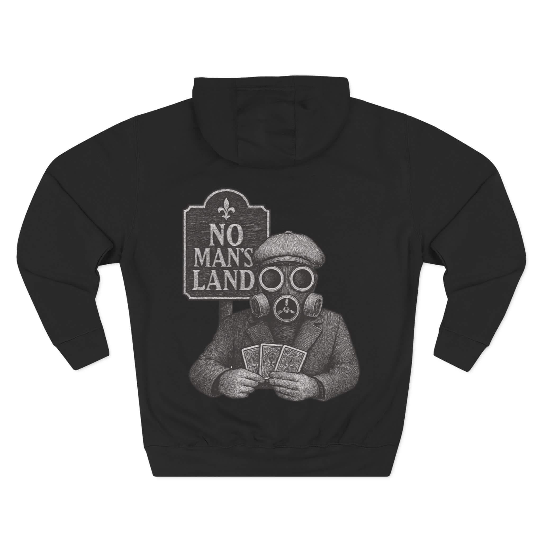 Black COMIGO CLOTHING CO. Alchemist of Cards hoodie with an alchemist of cards graphic on the back.
