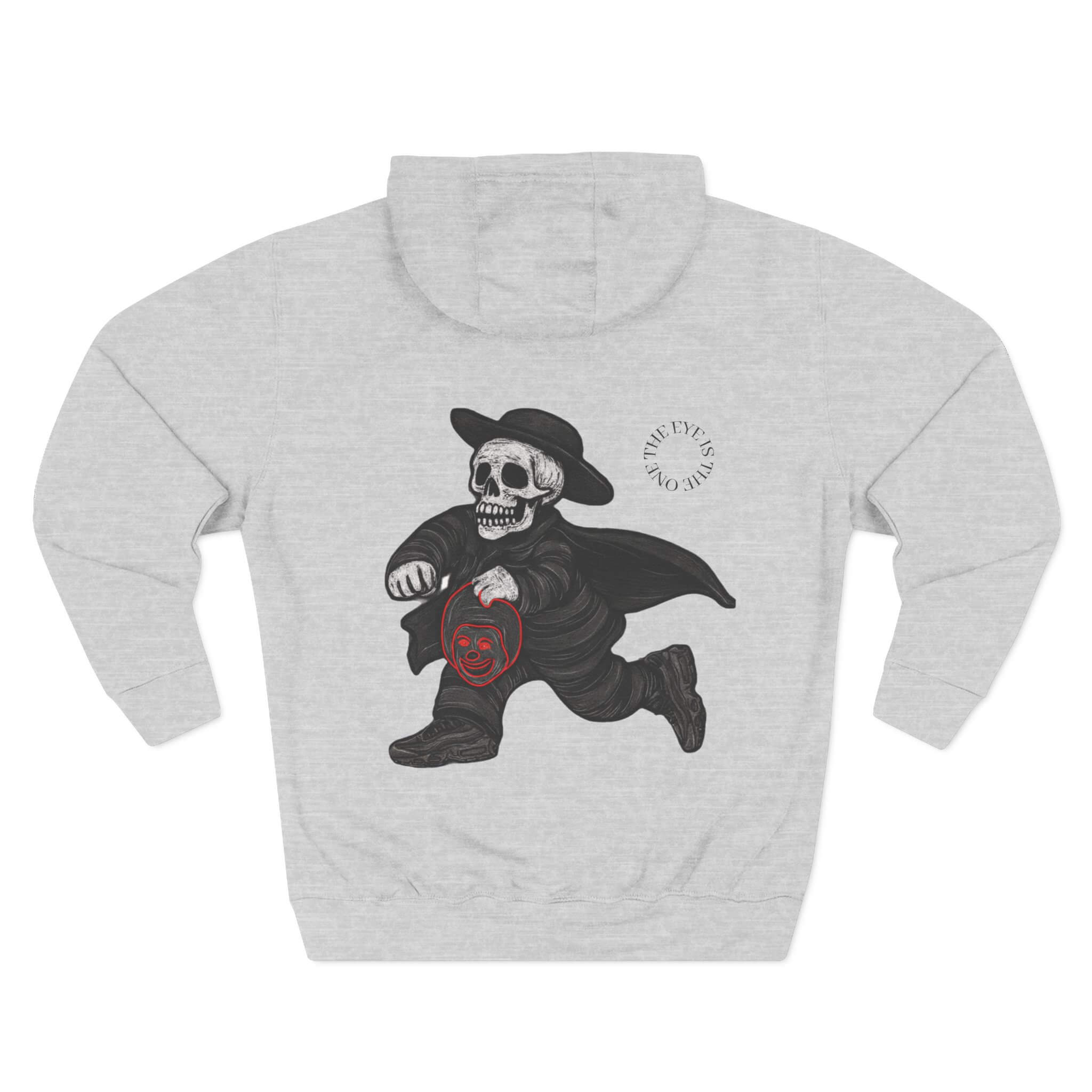Heather Grey COMIGO CLOTHING CO. 1ten l1 jogga hoodie with the 1ten l1 jogga graphic on the back.
