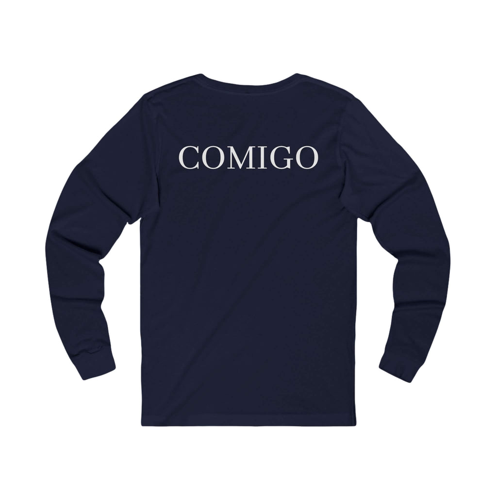 Navy COMIGO CLOTHING CO. Original Comigo Logo longsleeve with the original Comigo logo on the back.