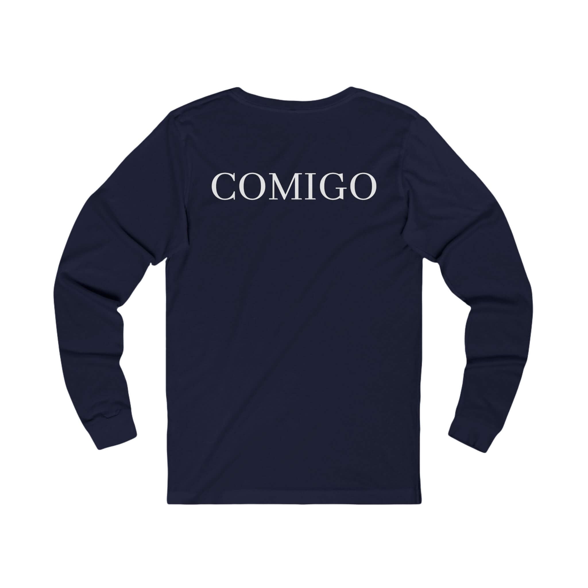 Navy COMIGO CLOTHING CO. Original Comigo Logo longsleeve with the original Comigo logo on the back.