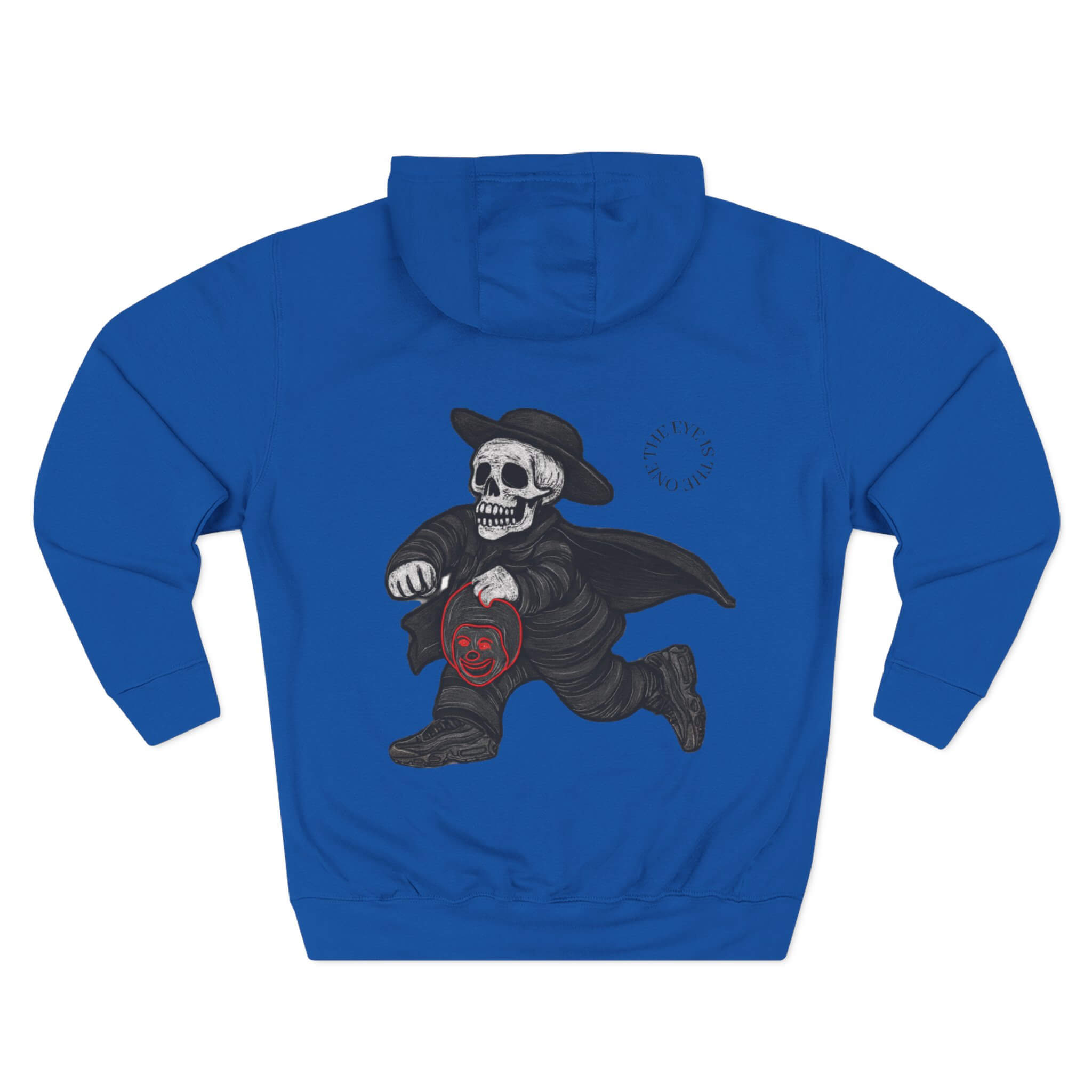 Royal Blue COMIGO CLOTHING CO. 1ten l1 jogga hoodie with the 1ten l1 jogga graphic on the back.