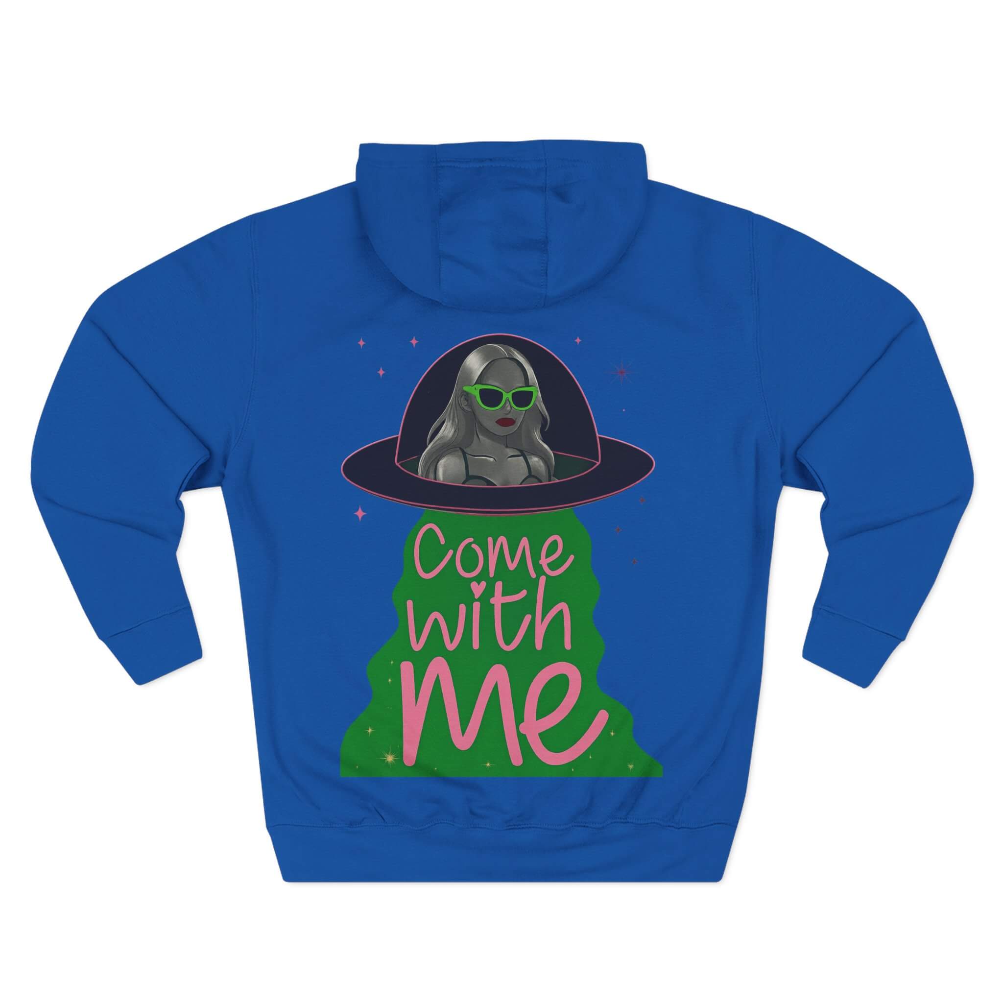 Royal Blue COMIGO CLOTHING CO. Lime Lite Rendezvous hoodie with the lime lite rendezvous graphic on the back.