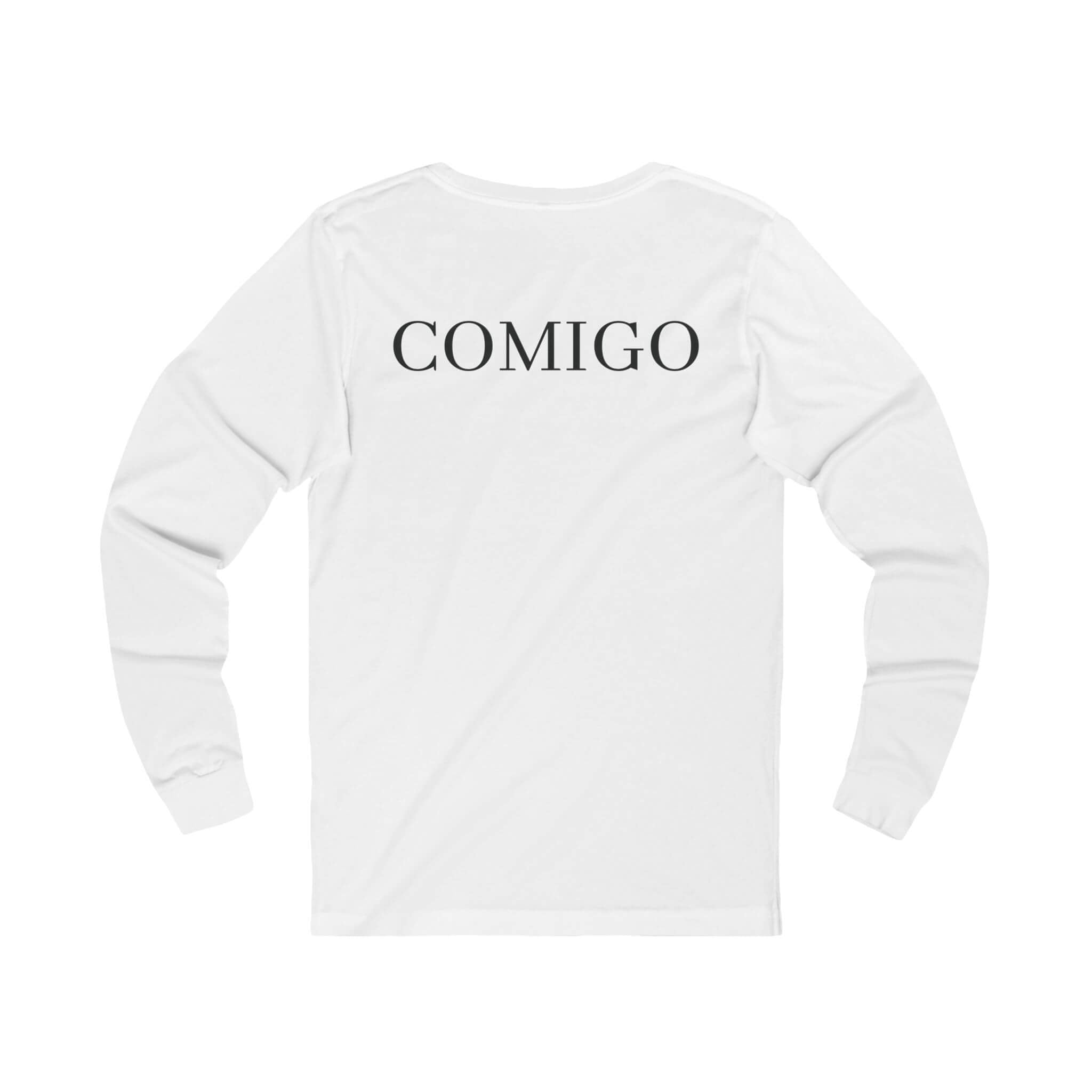 White COMIGO CLOTHING CO. Original Comigo Logo longsleeve with the original Comigo logo on the back.