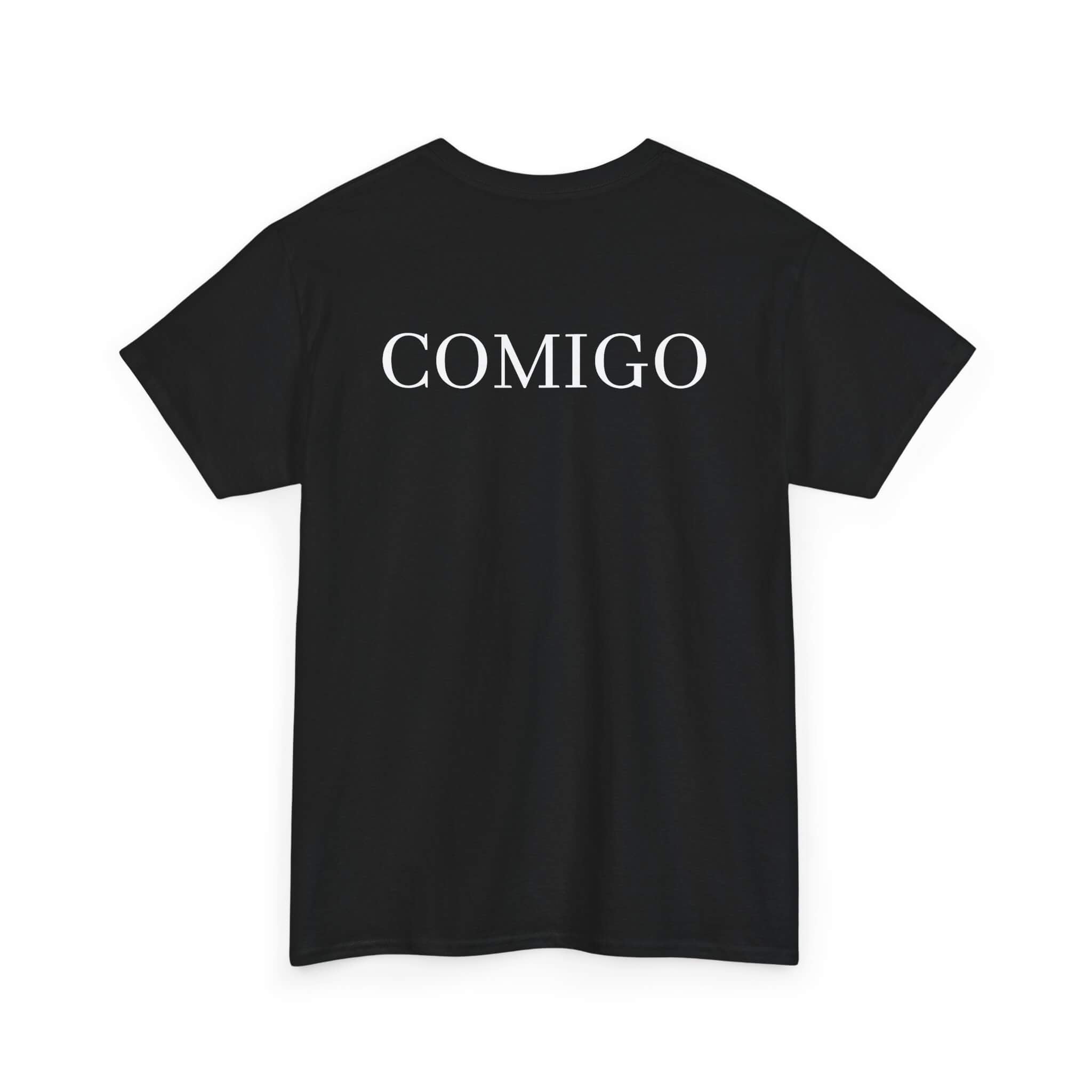 Black COMIGO CLOTHING CO. Original Comigo t-shirt with the original Comigo logo on the back.