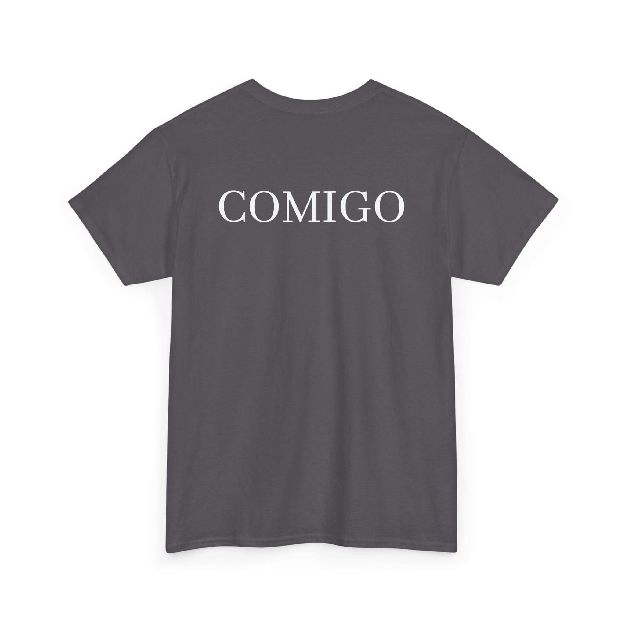 Charcoal COMIGO CLOTHING CO. Original Comigo t-shirt with the original Comigo logo on the back.