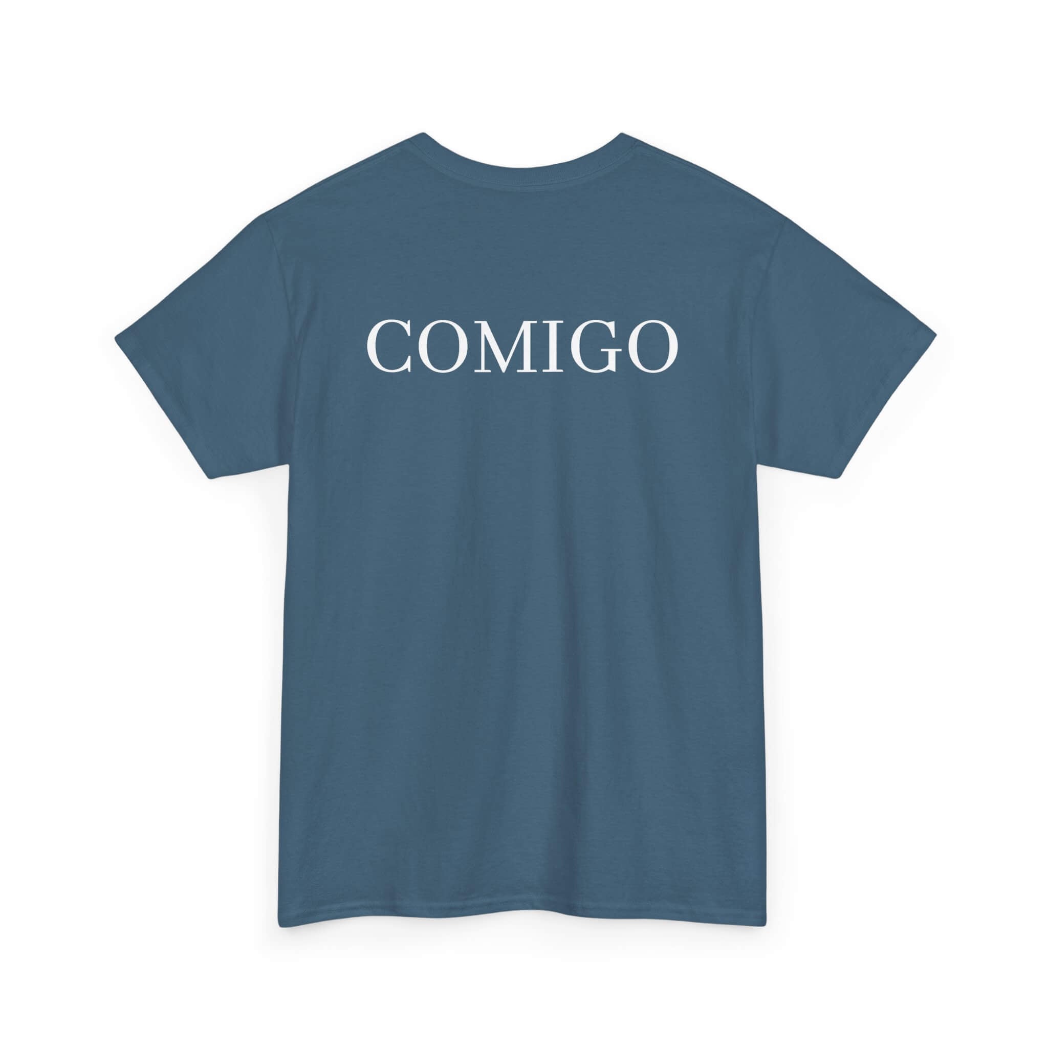 Indigo Blue COMIGO CLOTHING CO. Original Comigo t-shirt with the original Comigo logo on the back.