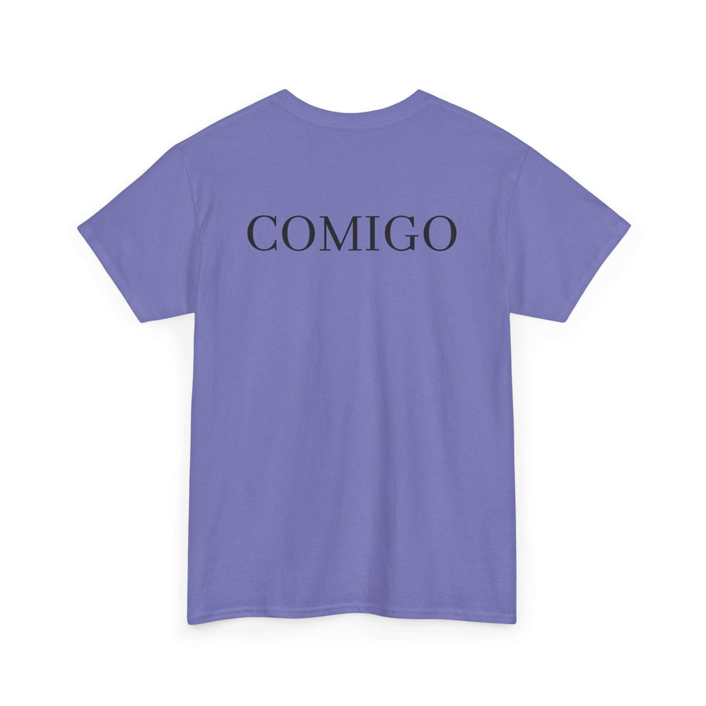 Violet COMIGO CLOTHING CO. Original Comigo t-shirt with the original Comigo logo on the back.