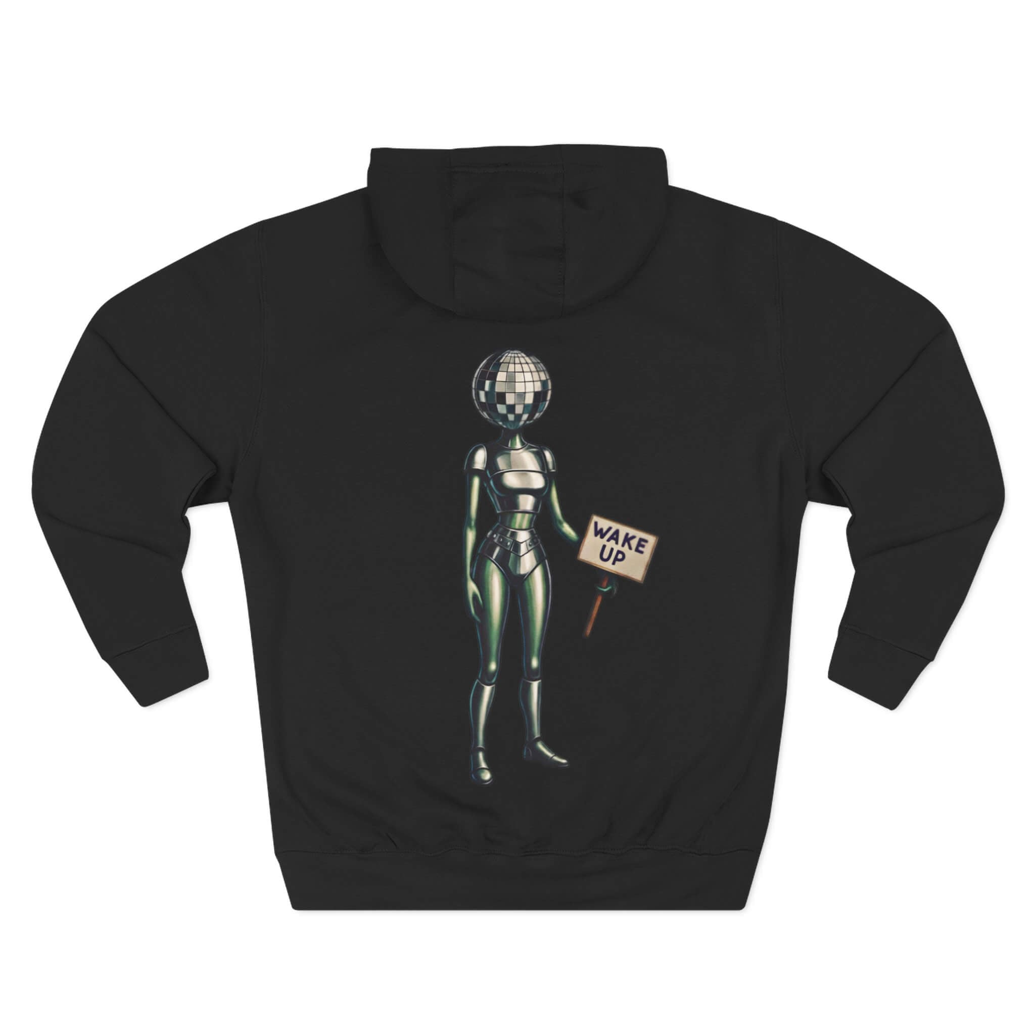 Charcoal Heather back: "Charcoal Heather COMIGO CLOTHING CO. Mirrorball Mind hoodie with a mirrorball mind graphic on the back."
