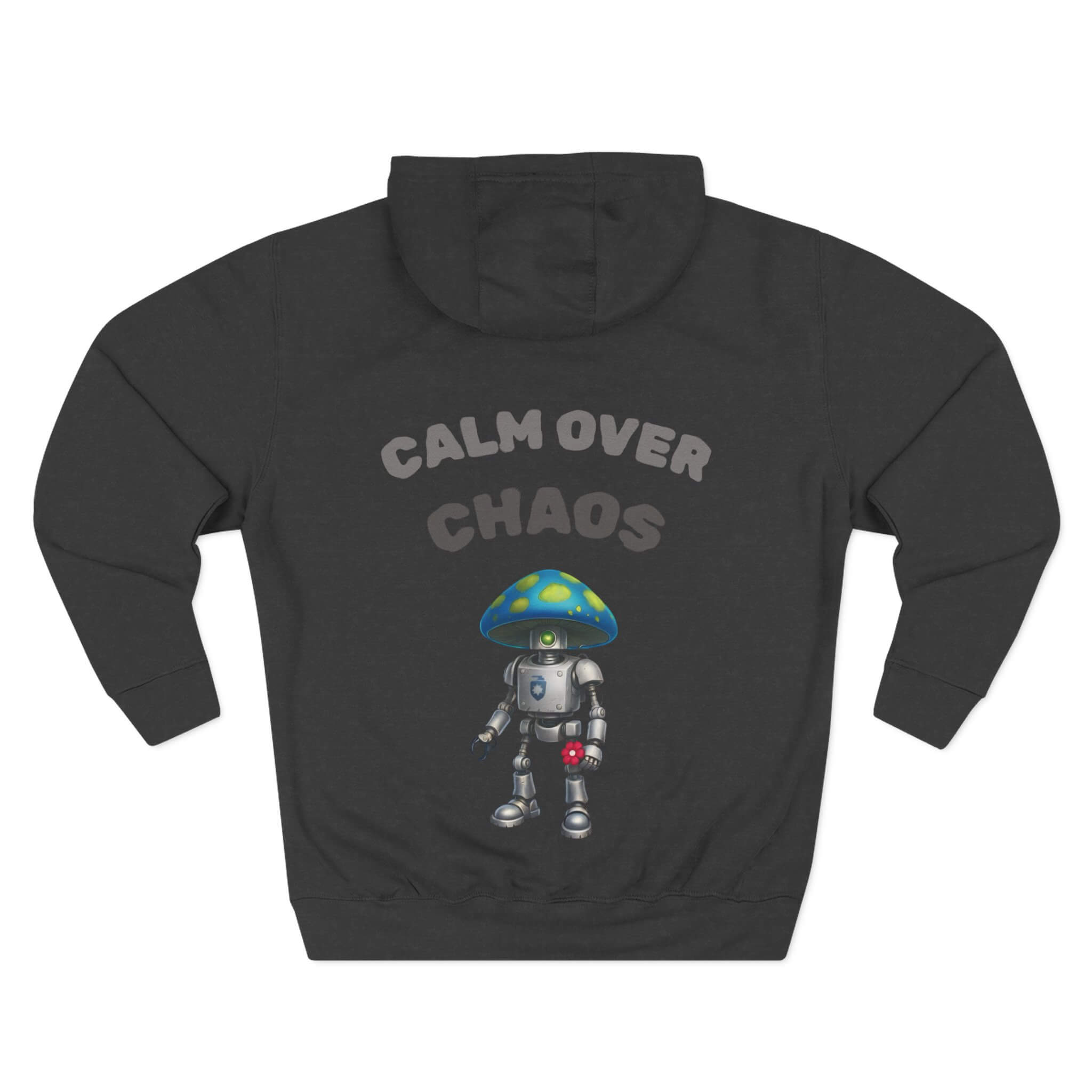 Charcoal Heather back: "Charcoal Heather COMIGO CLOTHING CO. Static Boom hoodie with a static boom graphic on the back."
