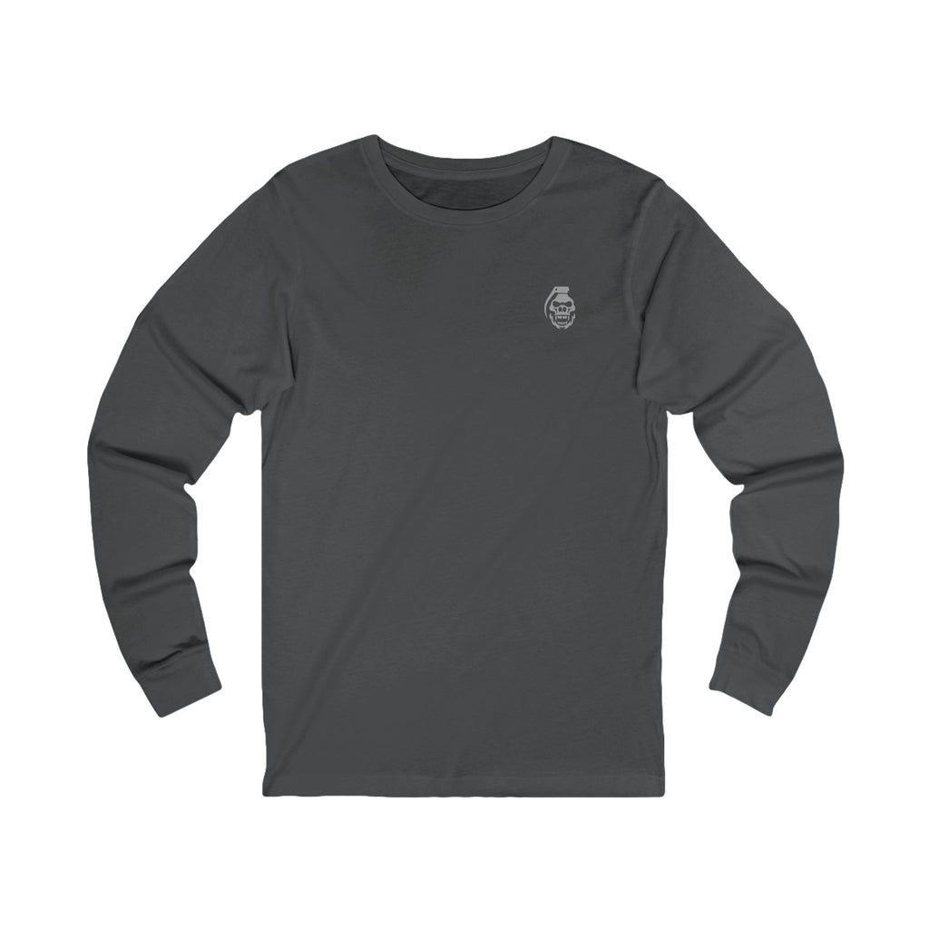 Gray long-sleeve shirt with a small logo on a white background bone mechanic | COMIGO CLOTHING CO.
