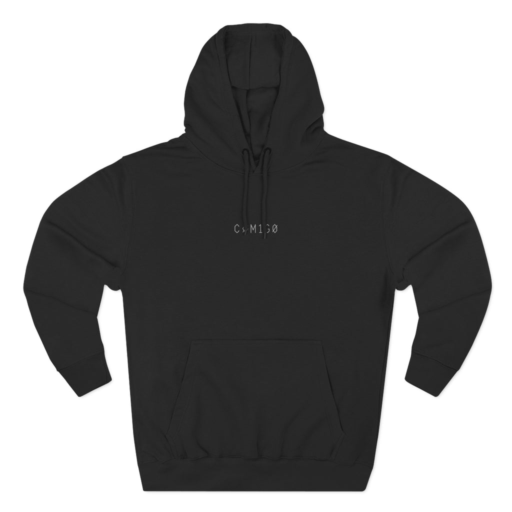 Black hoodie with text on a white backgroundcomigo-dawn-breaks-darkness-hoodie-front-black
