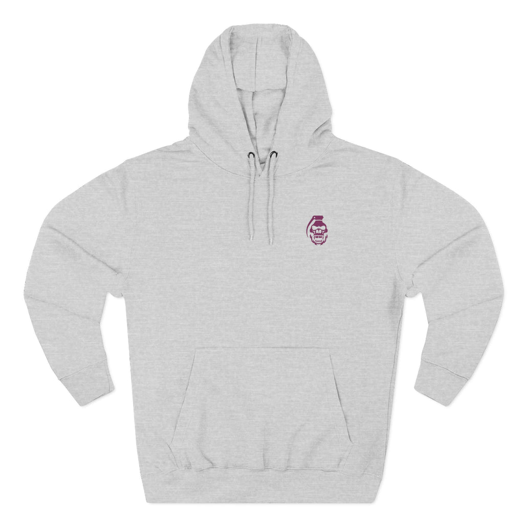 Gray hoodie with a small logo on the chest against a white background lime lite rendezvous | COMIGO CLOTHING CO.