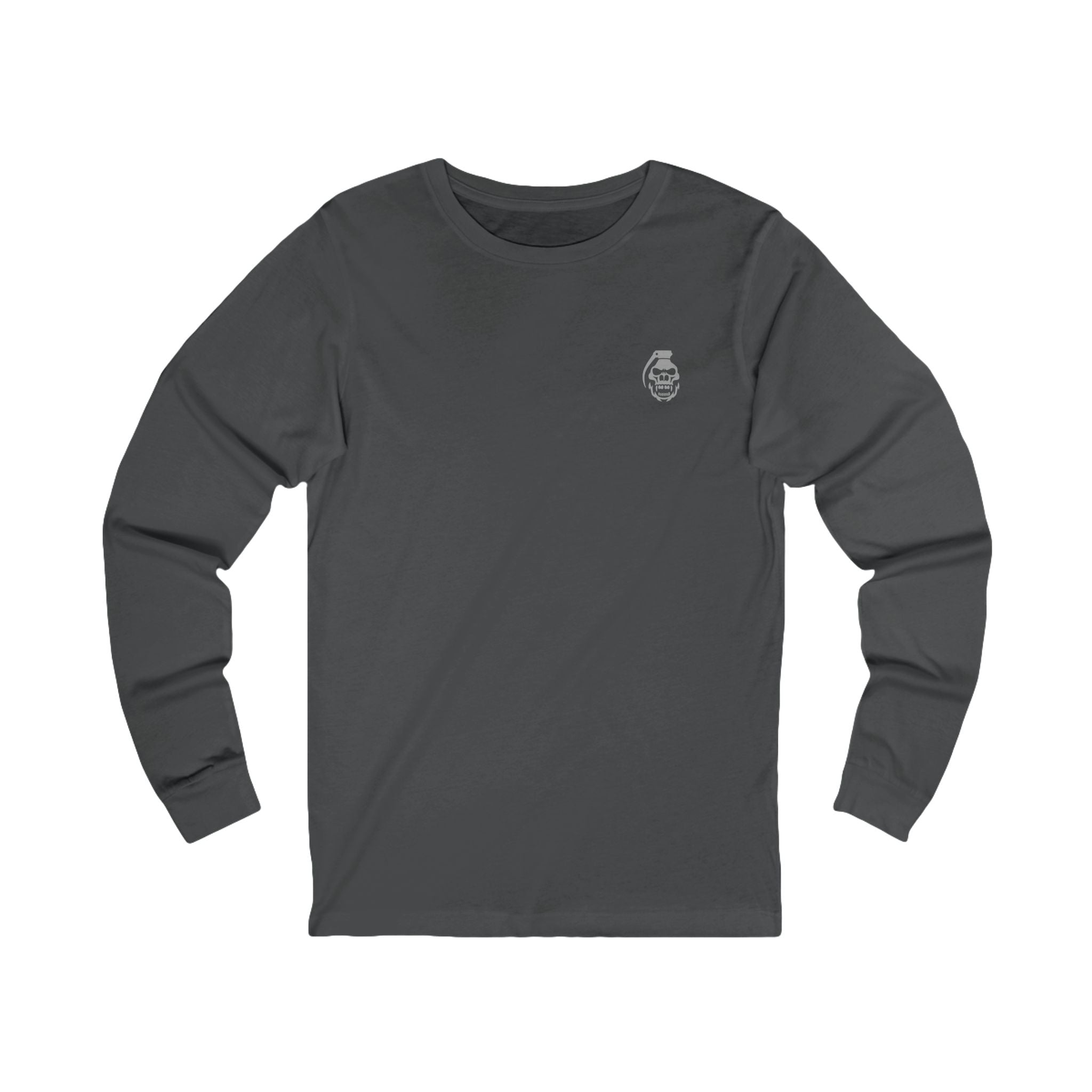 Gray long-sleeve shirt with a small logo on a white background original | COMIGO CLOTHING CO.