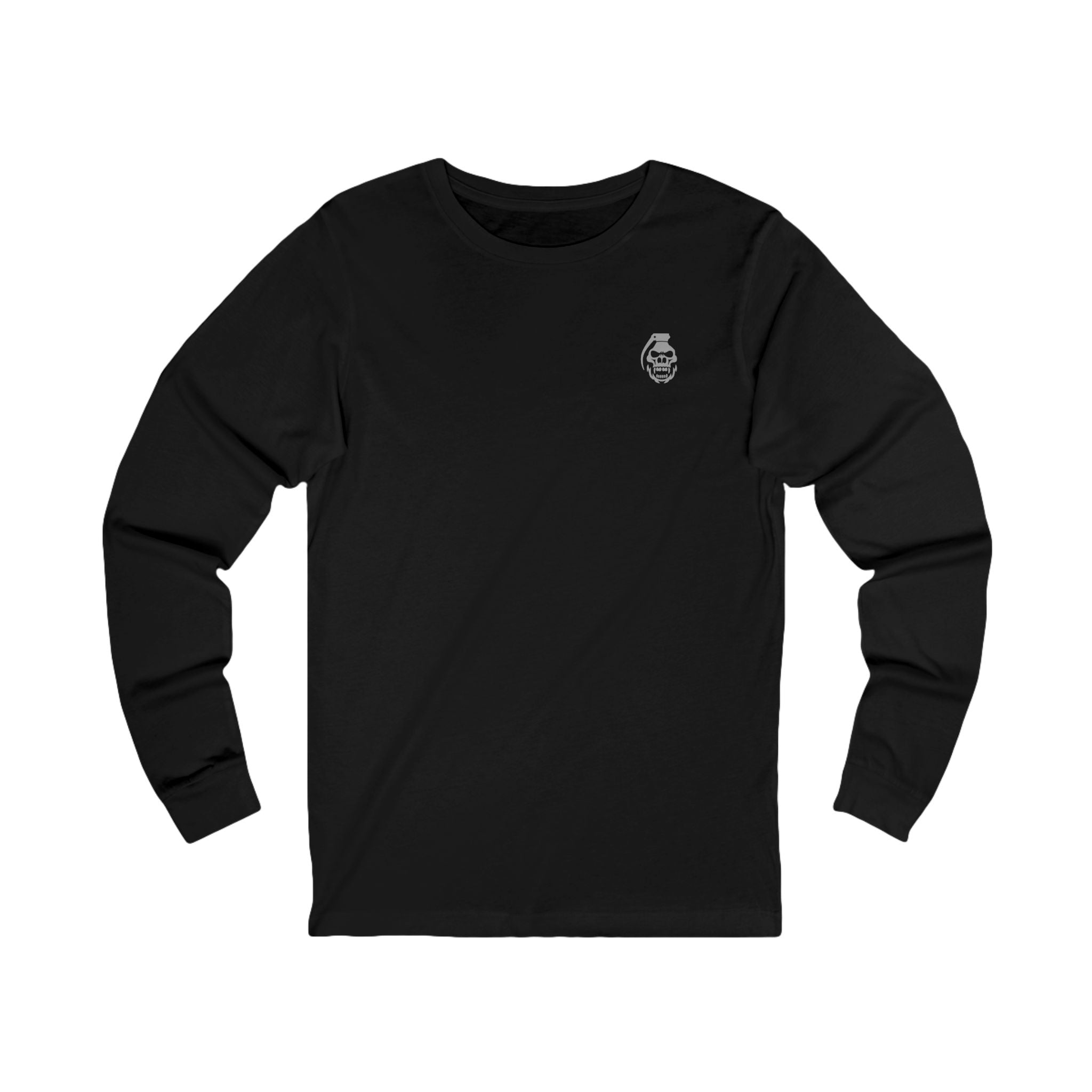 Black long-sleeve shirt with a small logo on a white background serpent oracle | COMIGO CLOTHING CO.
