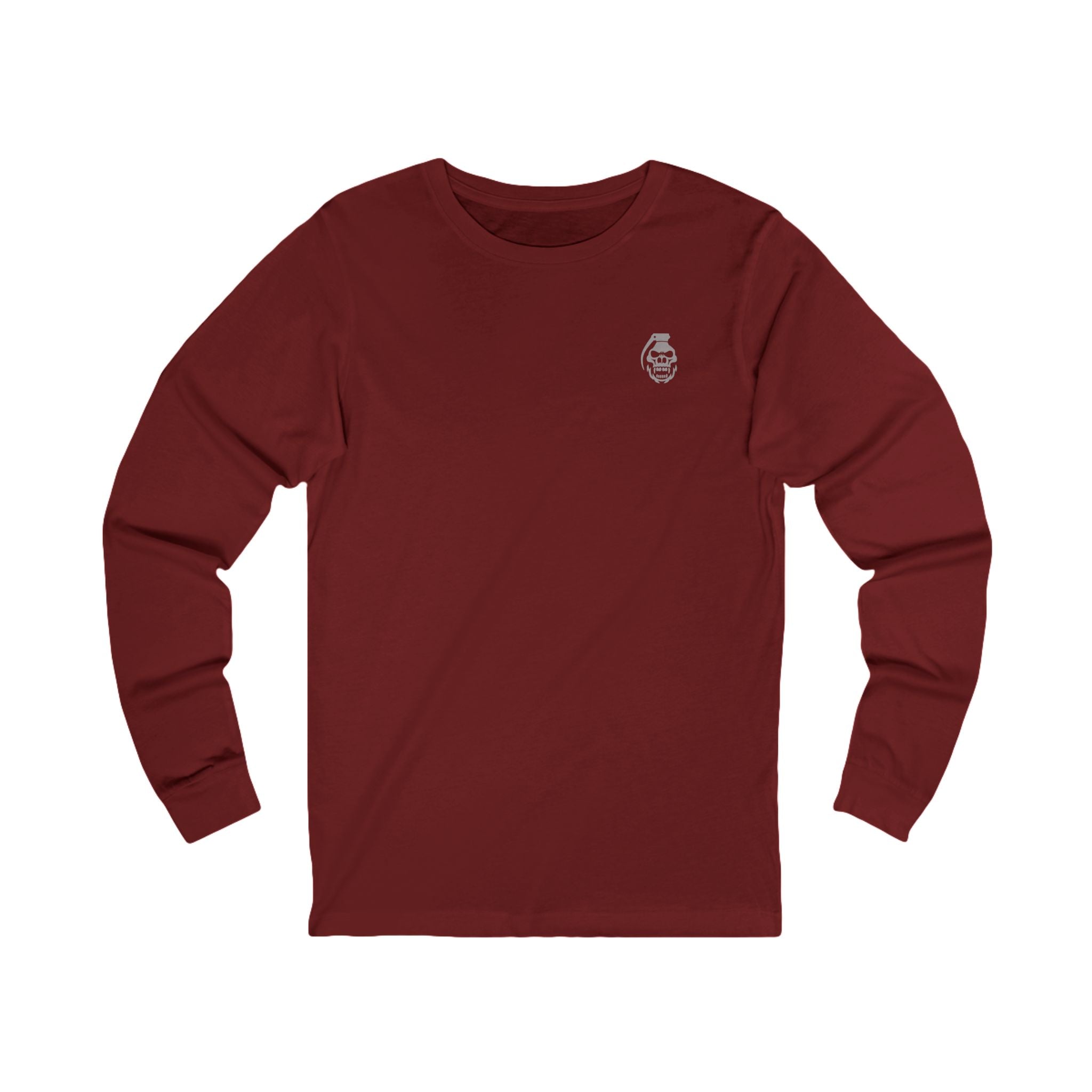 red long-sleeve shirt with a small logo on a white background serpent oracle | COMIGO CLOTHING CO.