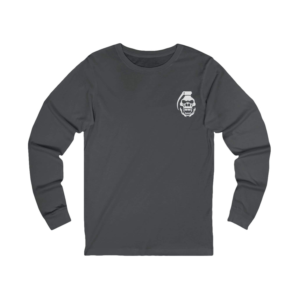 Asphalt COMIGO CLOTHING CO. Bone Mechanic longsleeve with a comigo skull grenade logo graphic on the front.