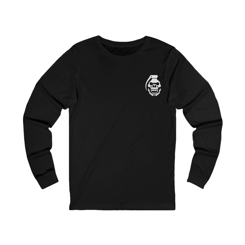 Black COMIGO CLOTHING CO. Spirit Watcher longsleeve with a comigo skull grenade logo graphic on the front.