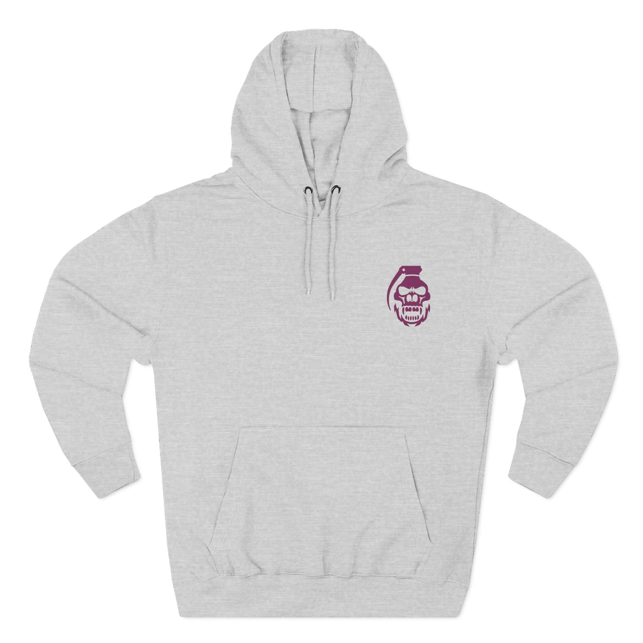 Heather Grey COMIGO CLOTHING CO. Lime Lite Rendezvous hoodie with a comigo skull grenade logo graphic on the front.