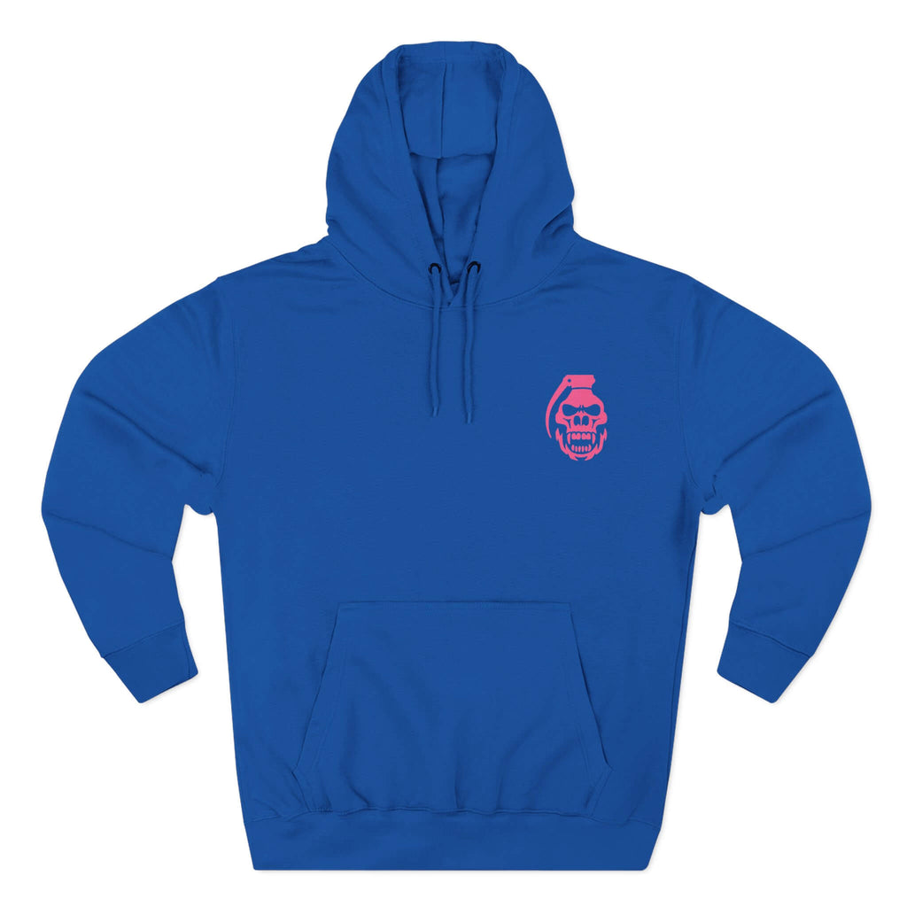Royal Blue COMIGO CLOTHING CO. Lime Lite Rendezvous hoodie with a comigo skull grenade logo graphic on the front.