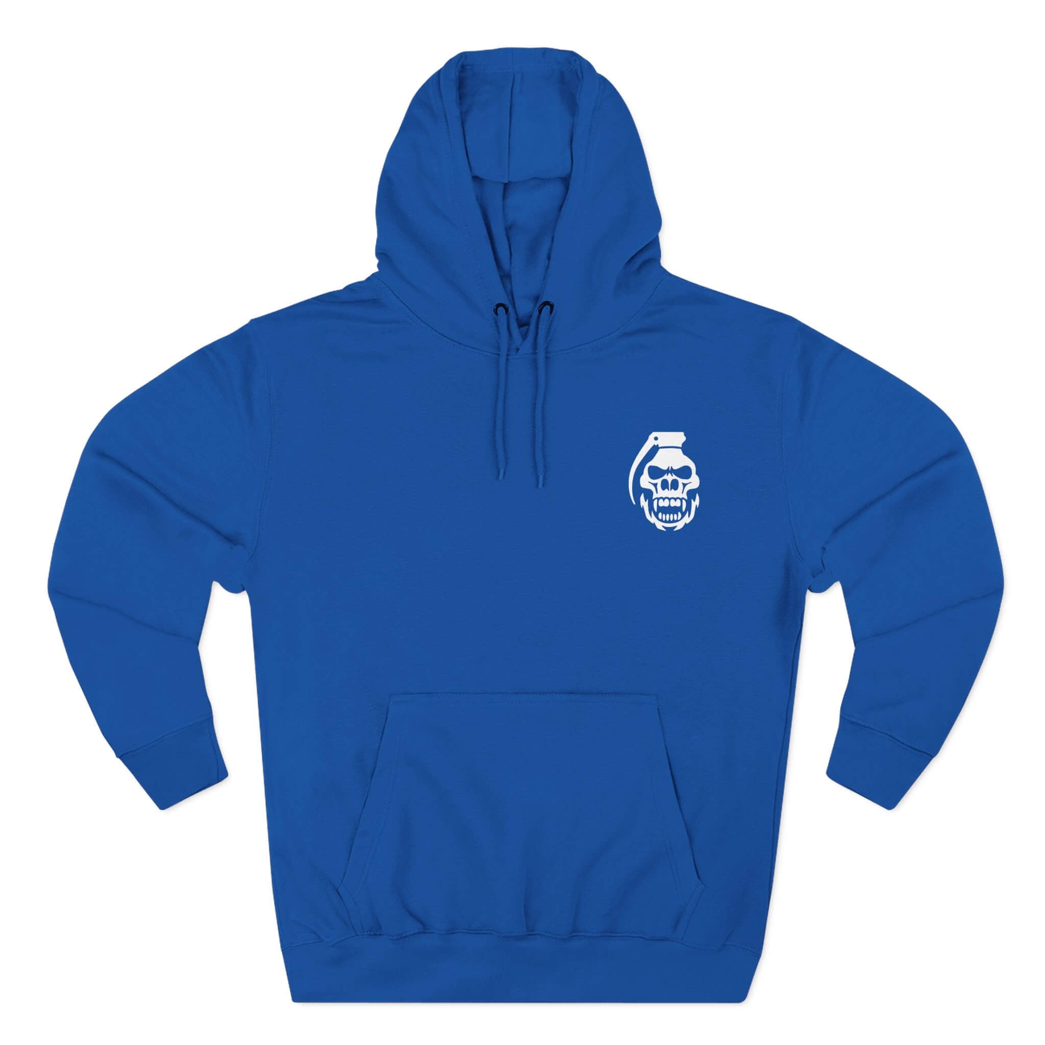Royal Blue COMIGO CLOTHING CO. Serpent Oracle hoodie with a comigo skull grenade logo graphic on the front.