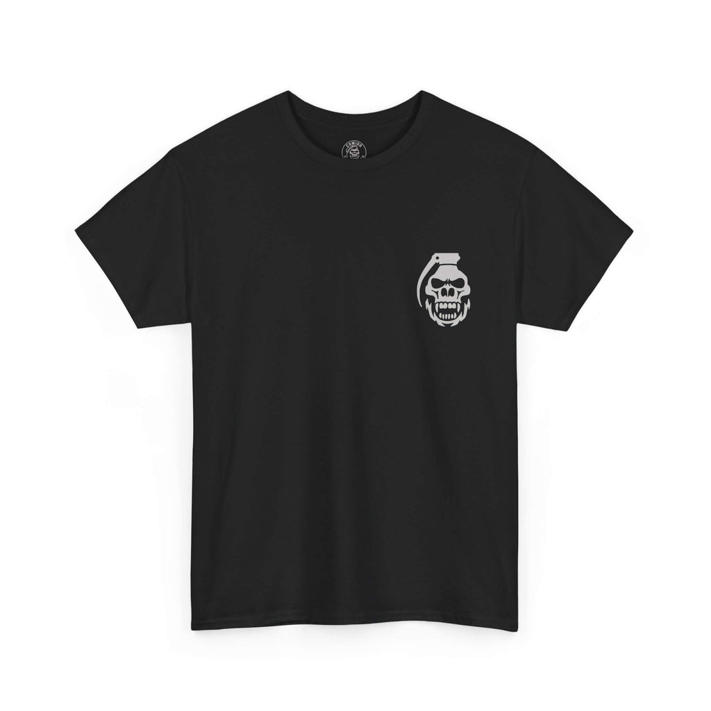 Black COMIGO CLOTHING CO. Krakens Ransom t-shirt with a comigo skull grenade logo graphic on the front










