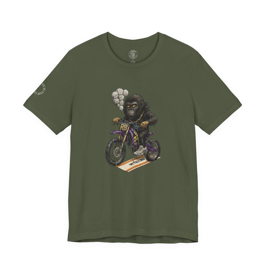 Military Green COMIGO CLOTHING CO. Rboss soft t-shirt with the rboss graphic on the front.