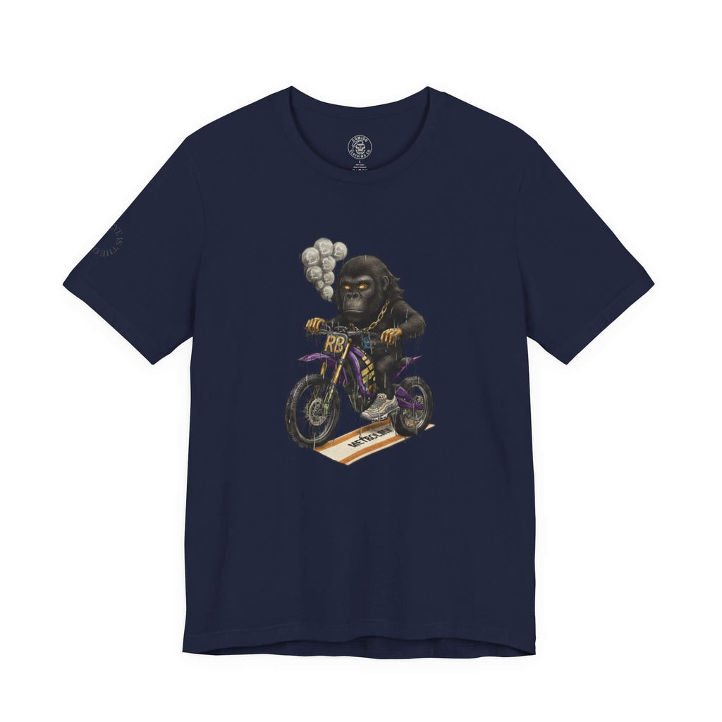 Navy COMIGO CLOTHING CO. Rboss soft t-shirt with the rboss graphic on the front.