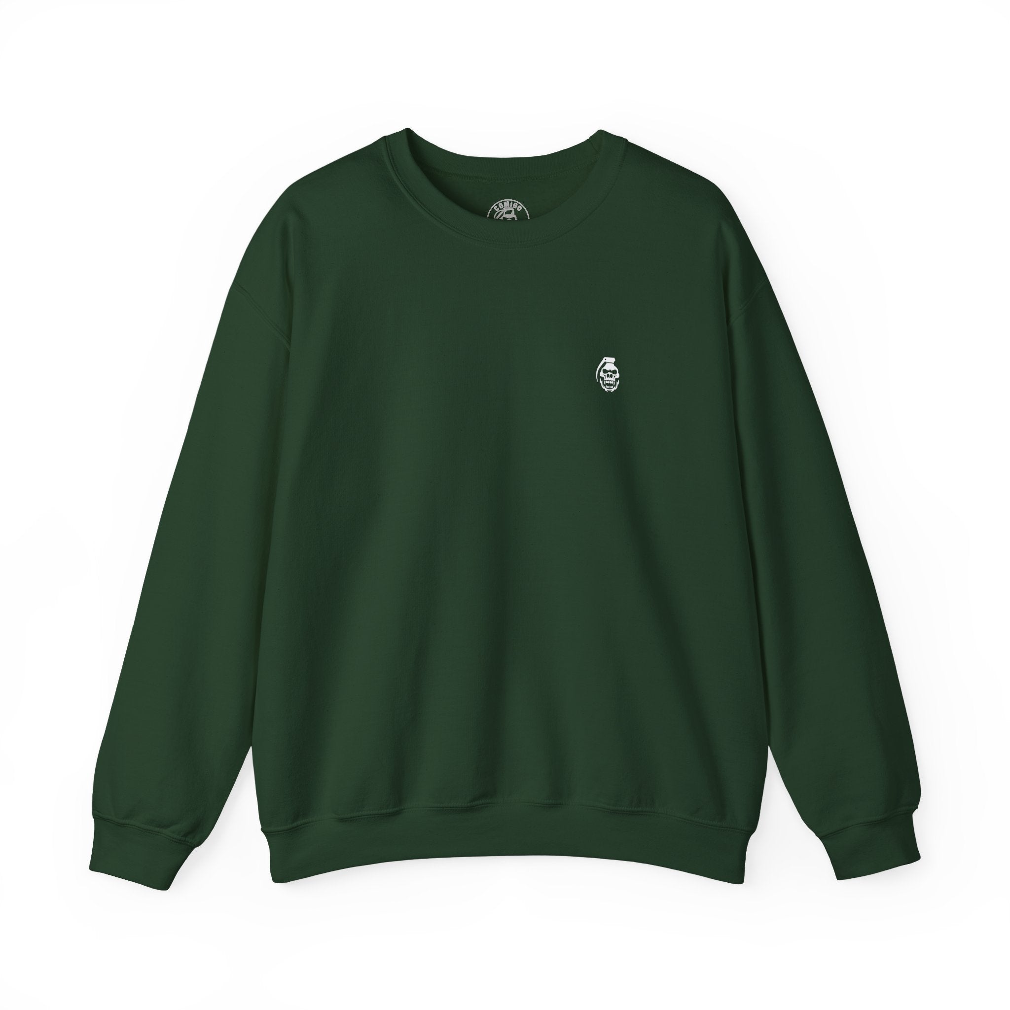 Green sweatshirt with a small logo on a white background united we conquer 29 commando 